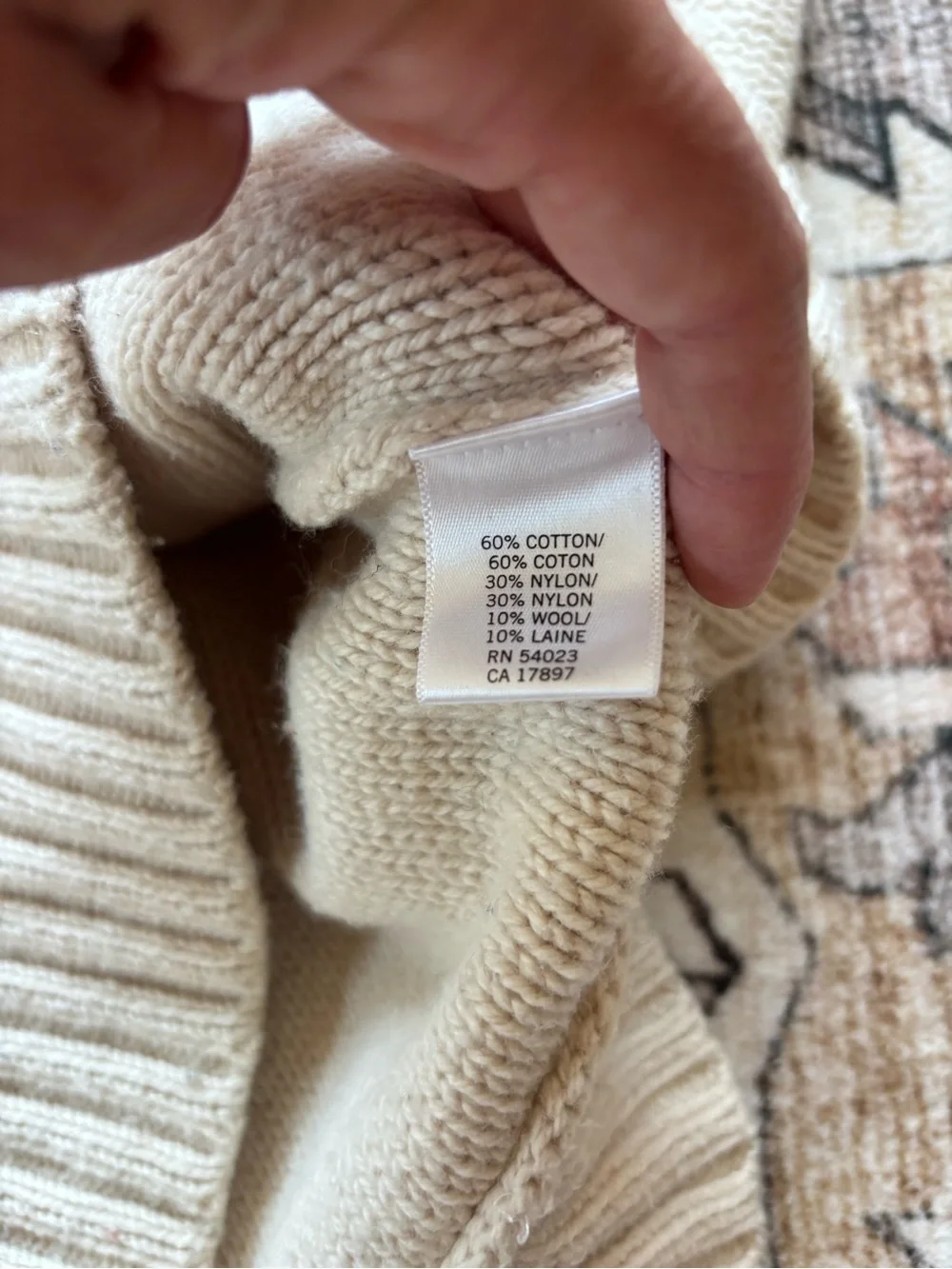 Men’s Banana Republic Cream Full-Zip Collar Sweater
